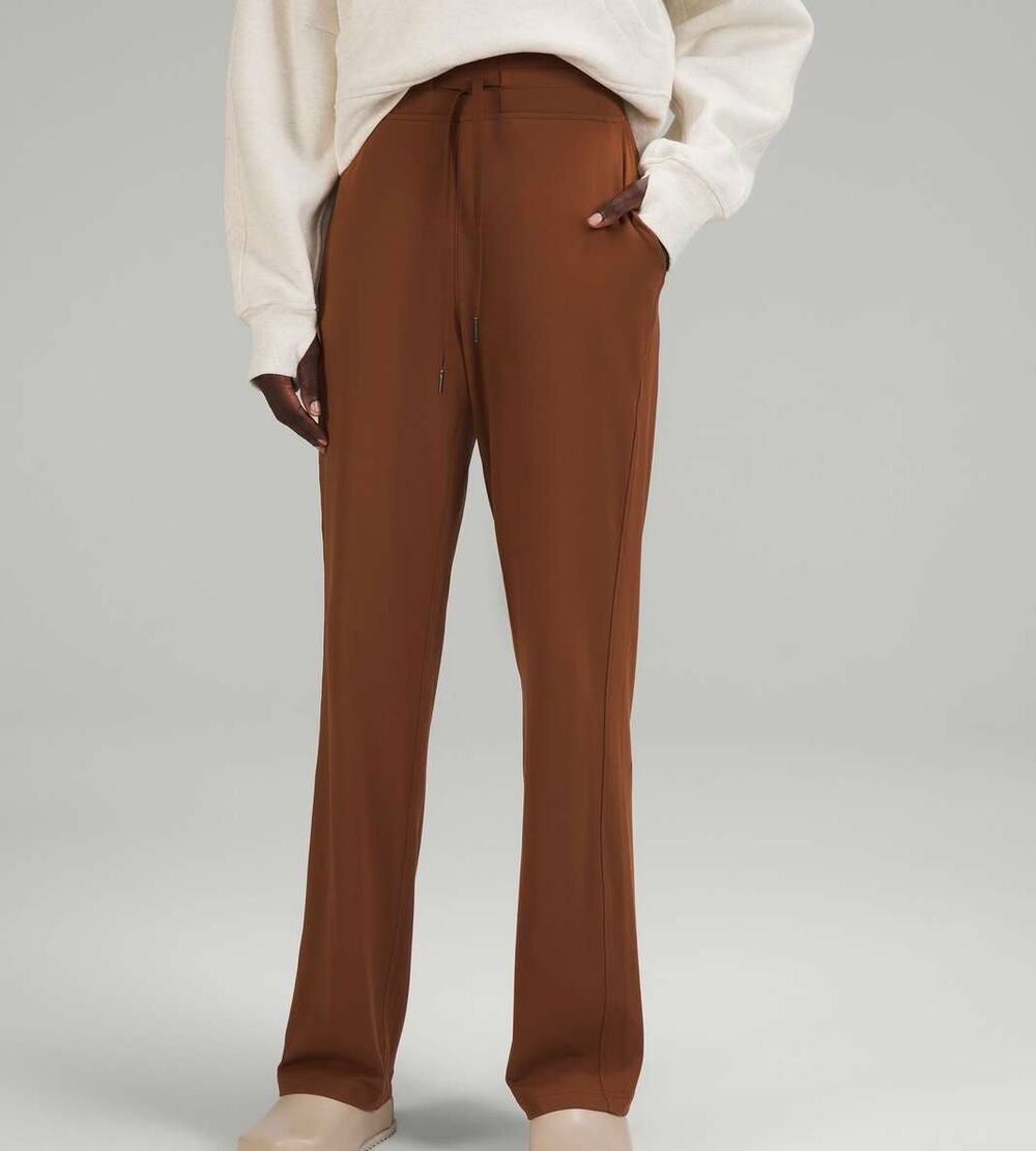 LULULEMON Ready to Rulu Straight Leg High Rise Pant Roasted Brown 14